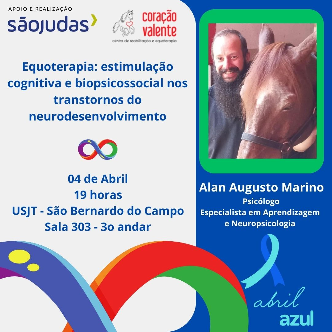 São Judas, em apoio ao mês de conscientização sobre o autismo, convida para a palestra do Psicólogo Alan Augusto Marino